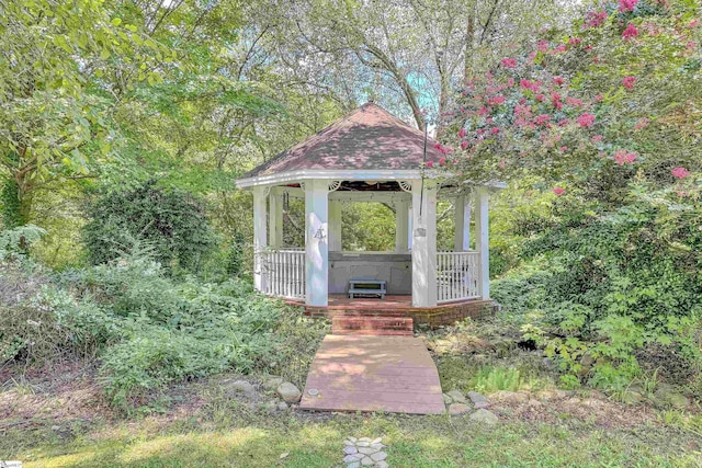 view of outbuilding featuring a gazebo