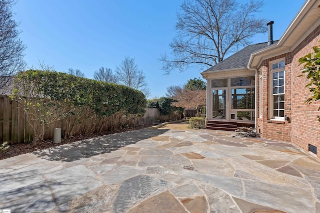 view of patio featuring a fenced backyard