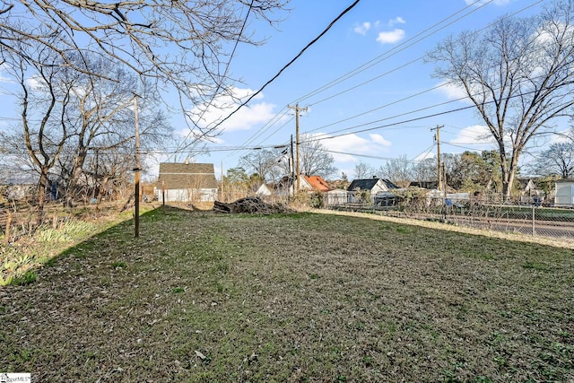 view of yard with fence