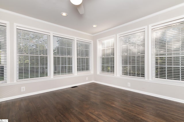 unfurnished sunroom with visible vents