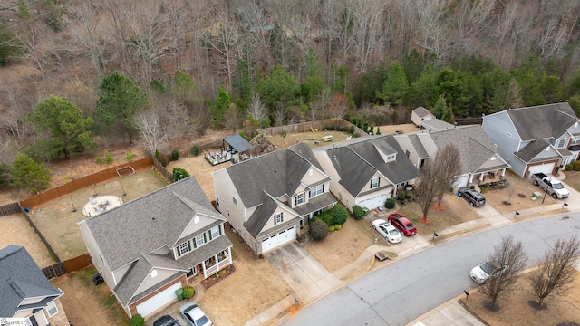 birds eye view of property with a residential view