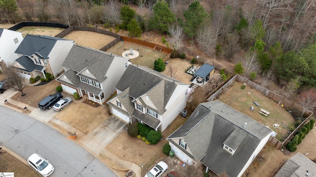 bird's eye view with a residential view