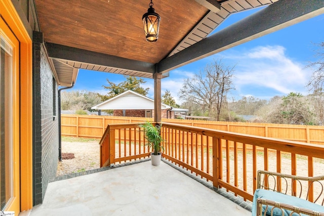 view of patio with a fenced backyard