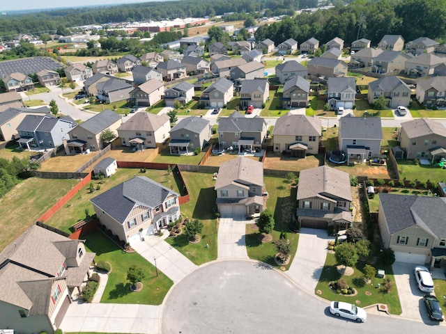 aerial view with a residential view