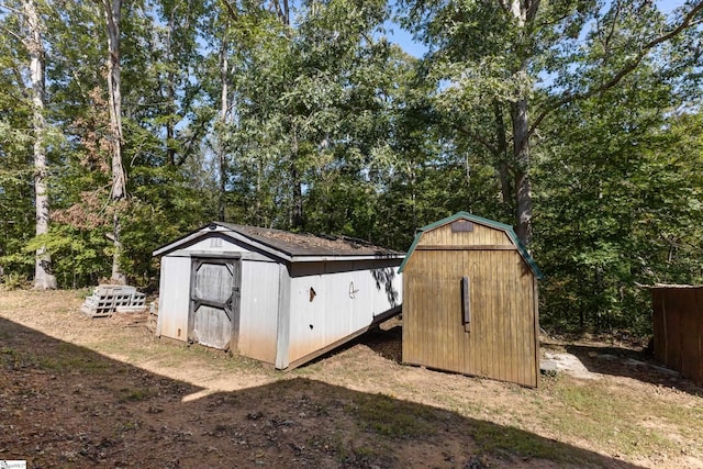 view of shed