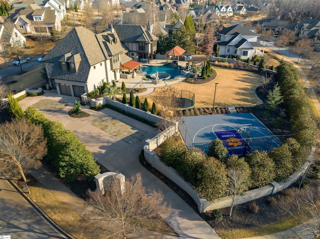 drone / aerial view featuring a residential view