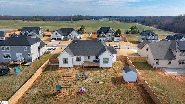 bird's eye view featuring a residential view