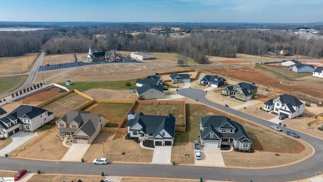 aerial view with a residential view