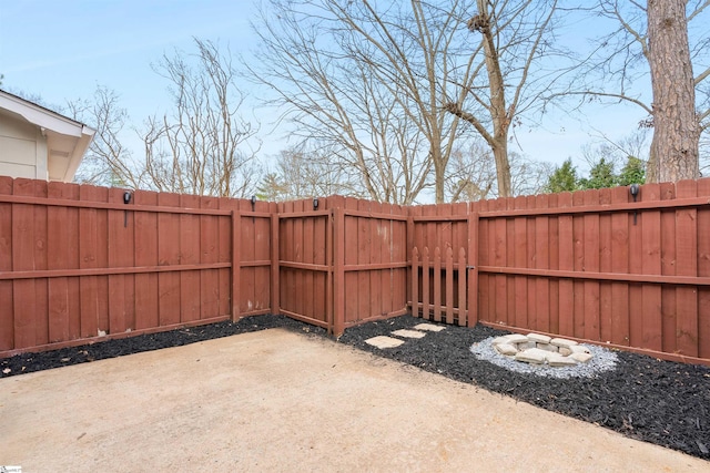 view of patio with a fenced backyard