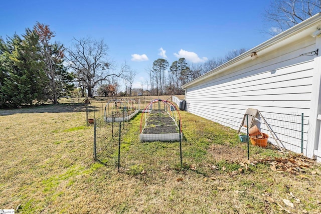 view of yard featuring a vegetable garden