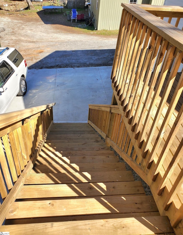 deck featuring a trampoline