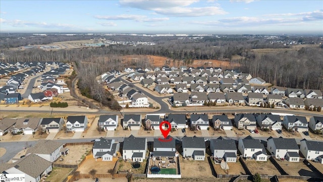 drone / aerial view with a residential view