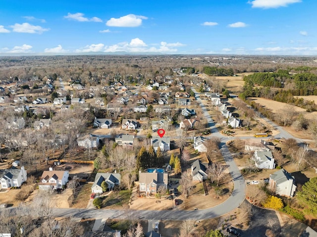 aerial view with a residential view