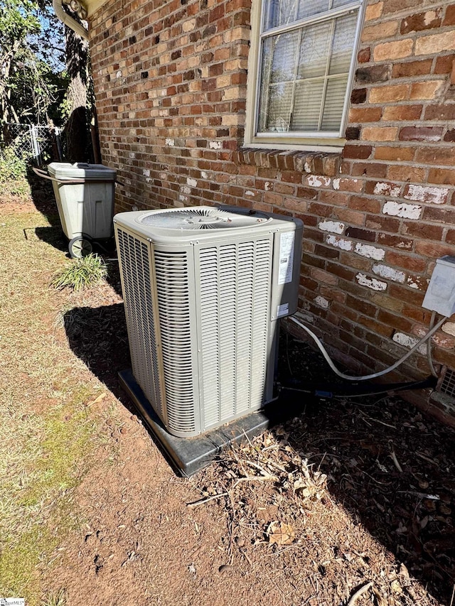 details with brick siding and central air condition unit