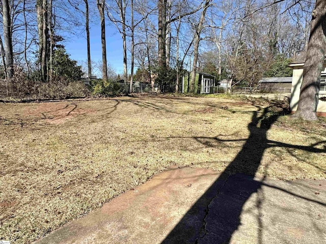 view of yard with fence