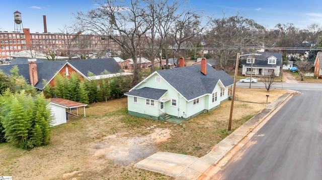 aerial view with a residential view