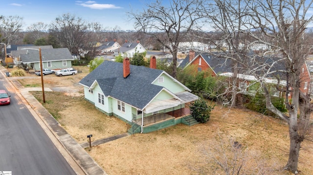 aerial view with a residential view