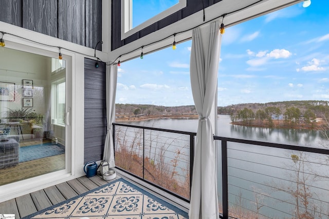 balcony with a water view