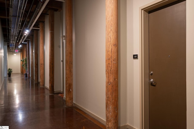 corridor with wood finished floors