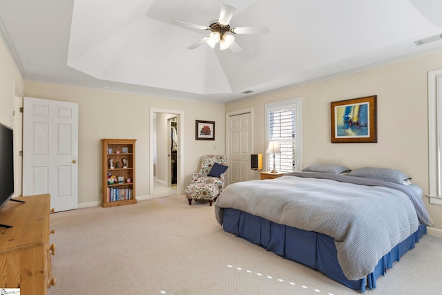 204 Waterford Ln, Greer, SC 29650 - bedroom with baseboards, a closet, visible vents, and light colored carpet