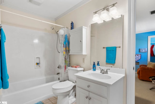 204 Waterford Ln, Greer, SC 29650 - full bath featuring toilet, vanity, visible vents, tile patterned floors, and shower / bath combo