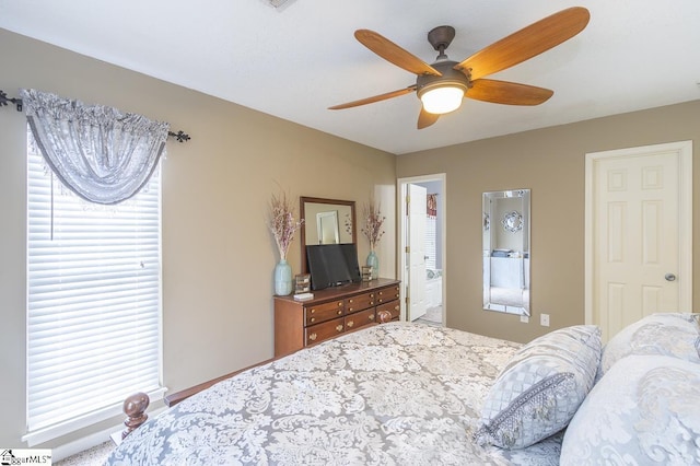 bedroom featuring a ceiling fan