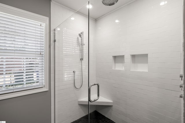 full bathroom with a shower stall