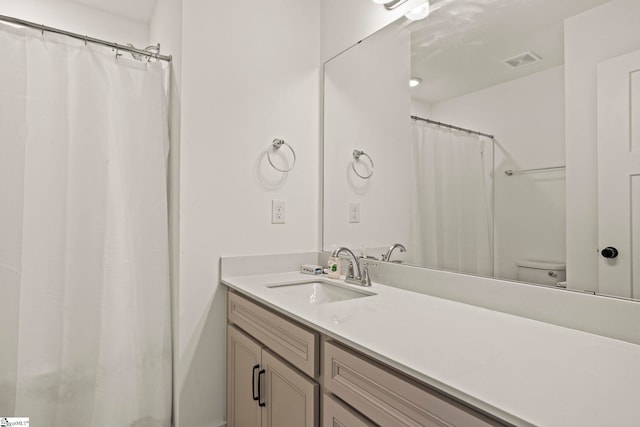 108 Marston Ln, Greenville, SC 29617 - full bathroom with visible vents, vanity, and a shower with shower curtain