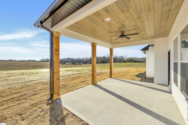 794 Hebron Church Rd, Iva, SC 29655 - view of patio featuring a rural view and ceiling fan