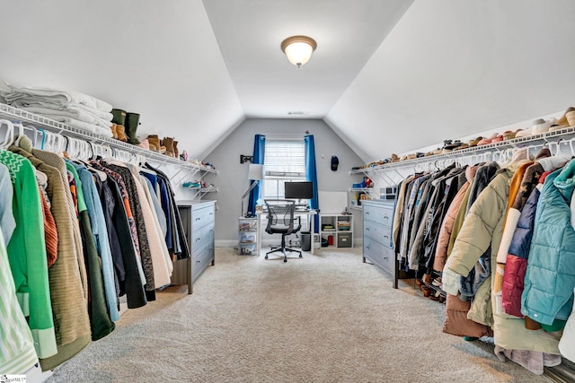 621 Shefwood Dr, Easley, SC 29642 - spacious closet featuring lofted ceiling and carpet flooring
