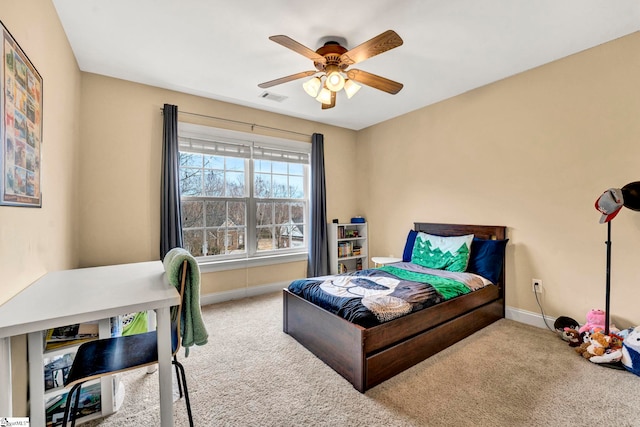 621 Shefwood Dr, Easley, SC 29642 - bedroom with a ceiling fan, baseboards, visible vents, and carpet flooring