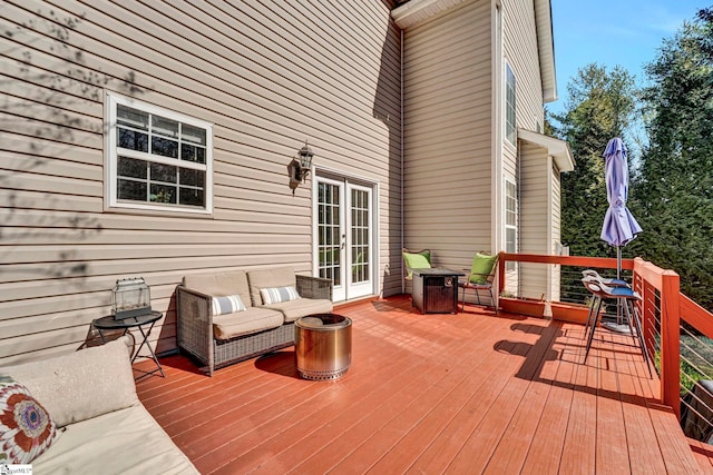 621 Shefwood Dr, Easley, SC 29642 - wooden deck featuring french doors