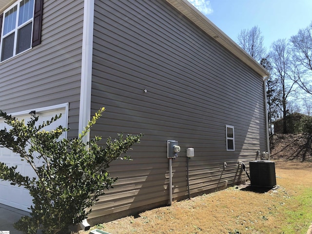 view of property exterior featuring central air condition unit