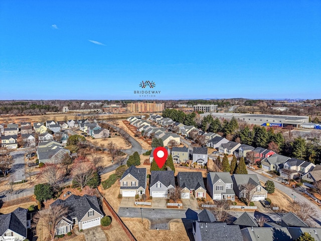 bird's eye view with a residential view