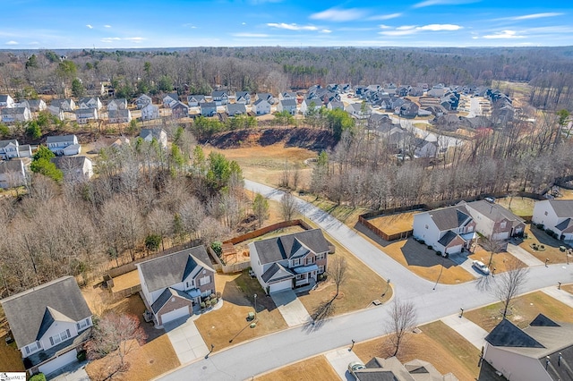 drone / aerial view with a residential view