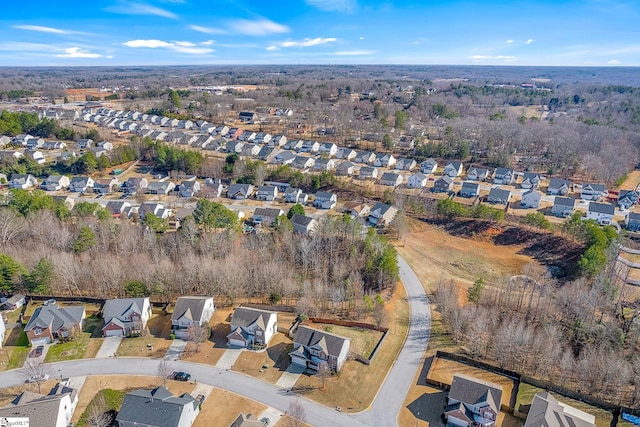 drone / aerial view with a residential view