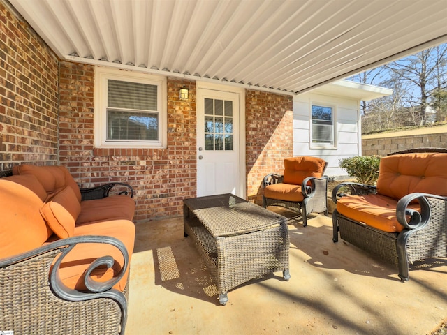 view of patio / terrace with an outdoor living space