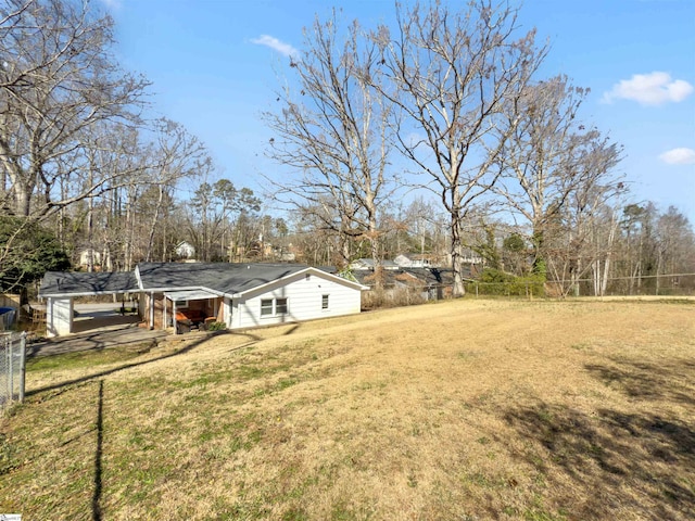 view of yard with fence