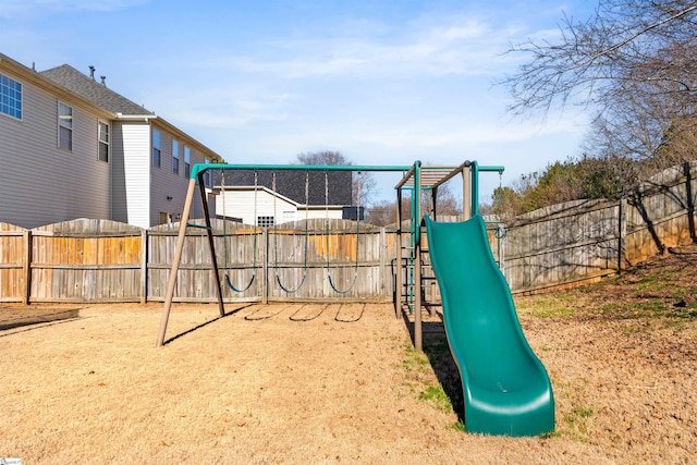 view of play area featuring fence