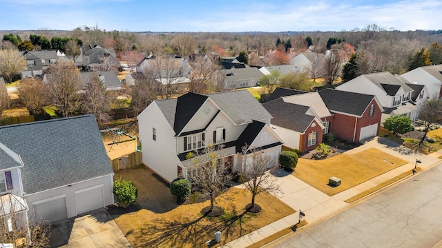 drone / aerial view featuring a residential view