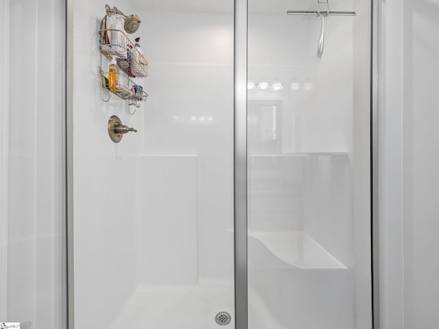 bathroom featuring a shower stall