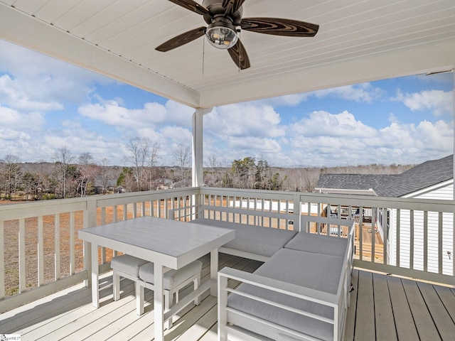 deck featuring ceiling fan