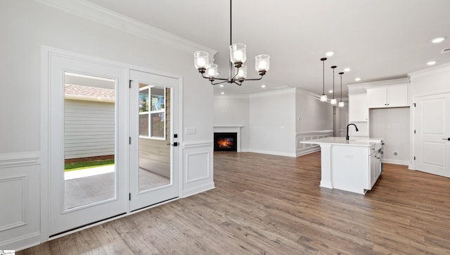 1791 Wabash Pl Lot 0511, Boiling Springs, SC 29316 - kitchen with ornamental molding, recessed lighting, open floor plan, light countertops, and pendant lighting