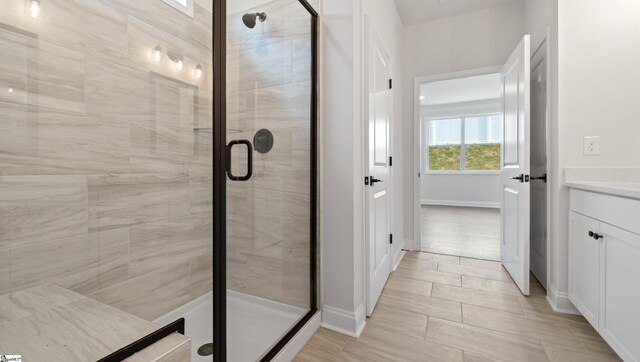 1791 Wabash Pl Lot 0511, Boiling Springs, SC 29316 - bathroom featuring a shower stall, baseboards, and vanity