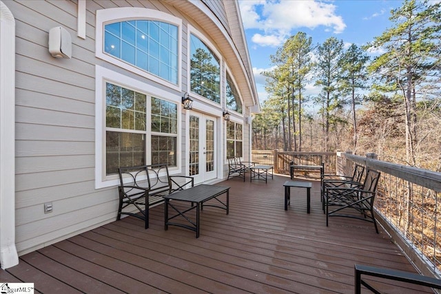 deck with french doors