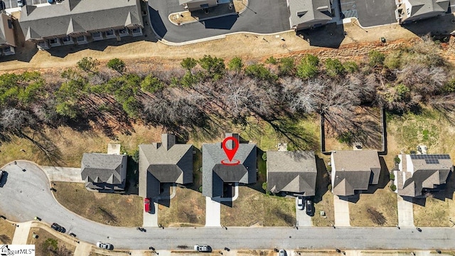 aerial view with a residential view