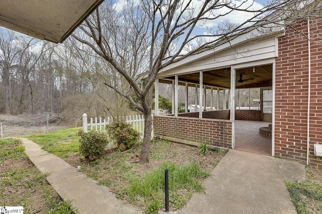 view of yard with fence