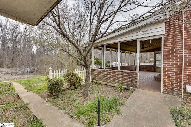 view of yard featuring fence