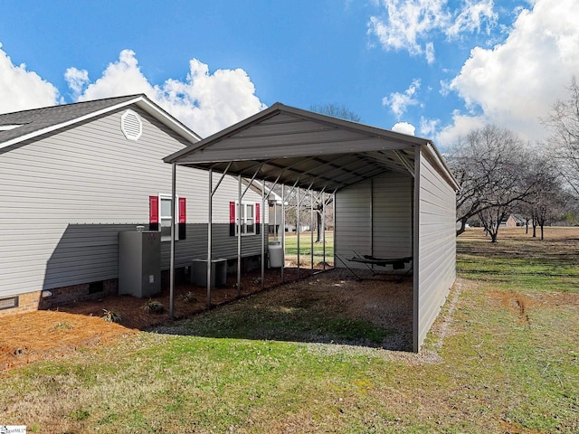 view of car parking with a carport