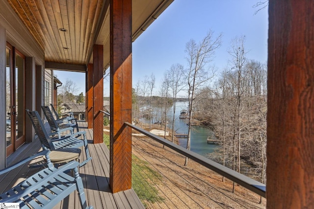 balcony with a water view